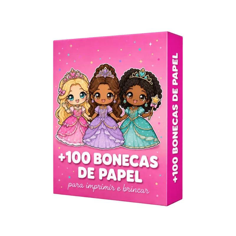 Mockup da Coleção +100 Bonecas de Papel
