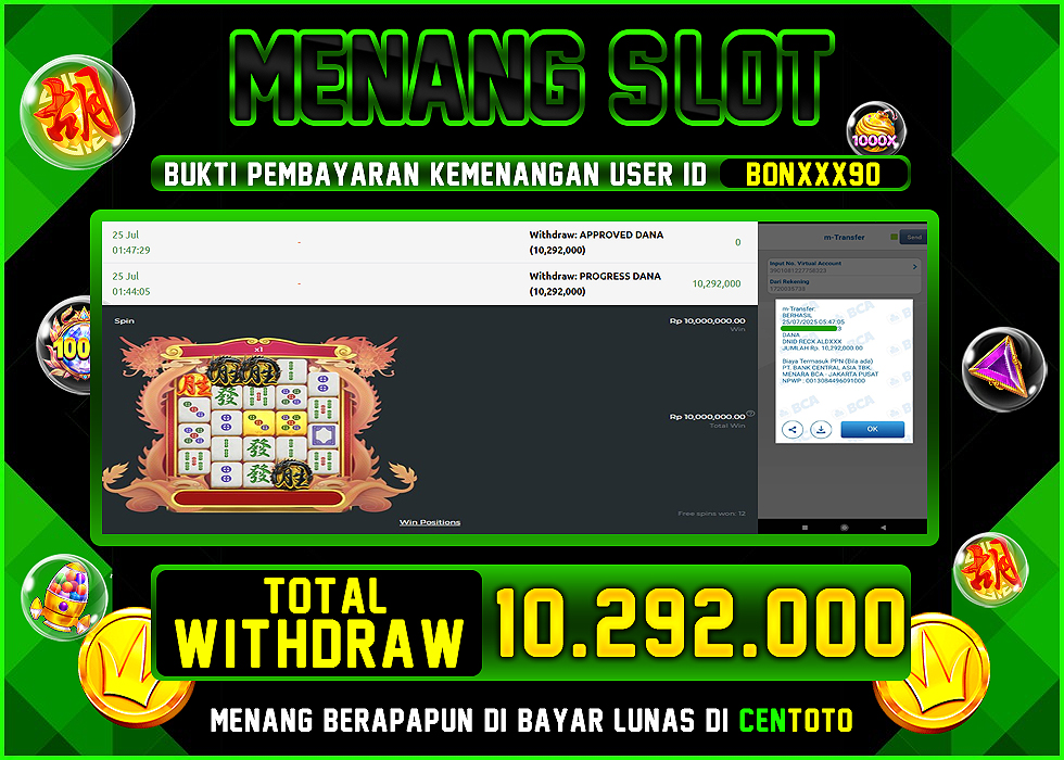 BUKTI JACKPOT LUNAS CENTOTO