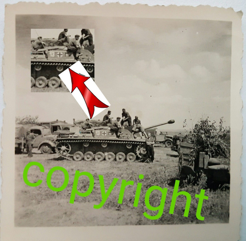 Orig.Foto Panzer Sturmgeschütz Langrohr Abt. 203 mit Wappen Elef