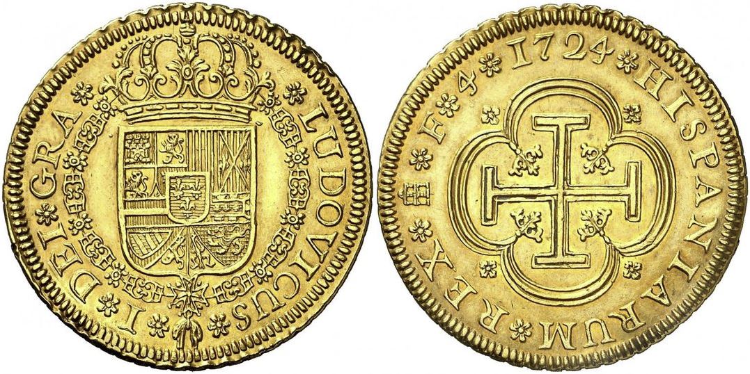 4 Escudos de Luis I de 1724 4-ES-1724