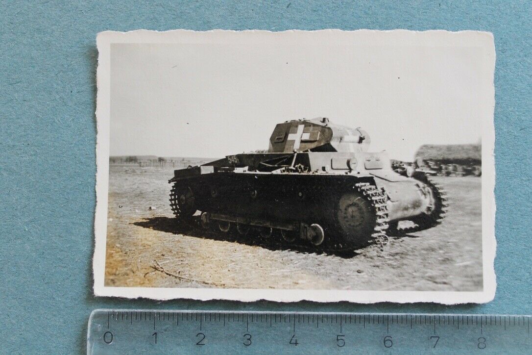 Foto Photo 100820 Wehrmacht deutscher Panzer tank weißes Balkenkreuz Kennung 545