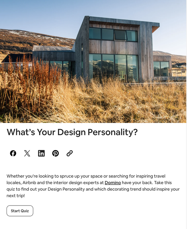 Airbnb's Design Personality Quiz