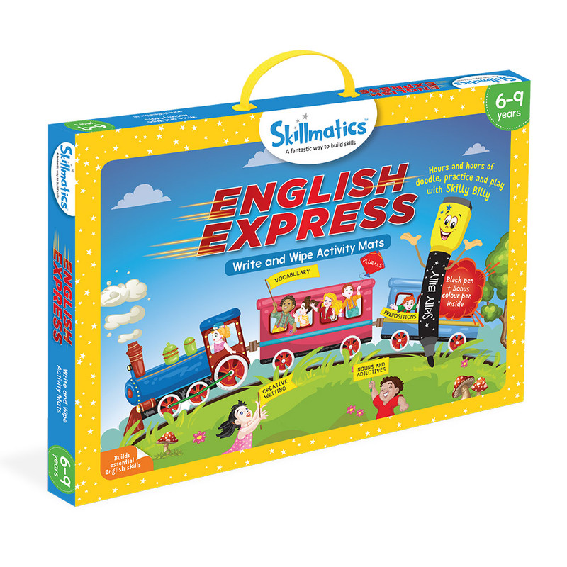 Skillmatics Educational Game : English Express | Reusable Activity Mats with 2 Dry Erase Markers | Gifts & Learning Tools for Ages 6-9