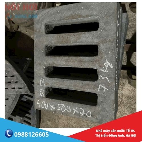 vỉ gang đốt lò 500x400x70