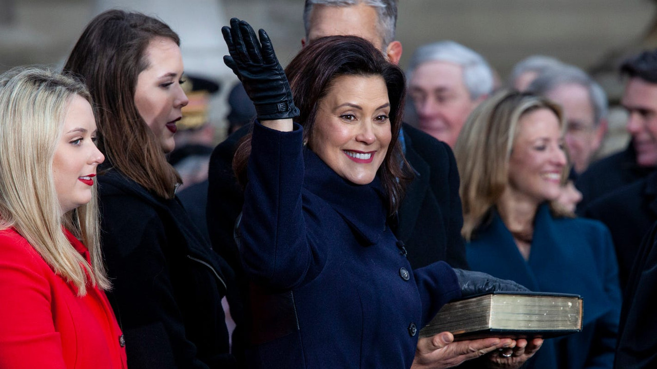 Gretchen Whitmer sworn in as 49th governor in Lansing Michigan on Jan 1 2019