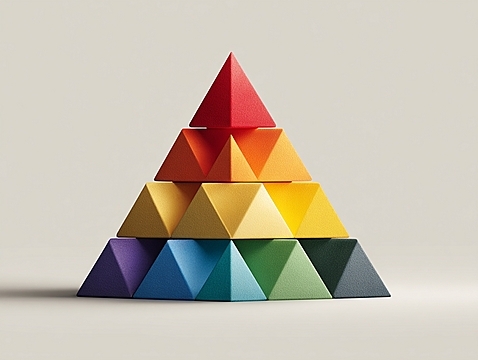 Estruturas geom�tricas tridimensionais coloridas representando a diversidade crom�tica do sistema IFS