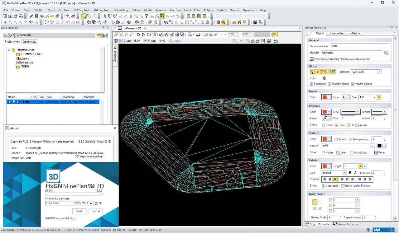Working with Leica Hexagon MinePlan 2024 Release 1 full activated