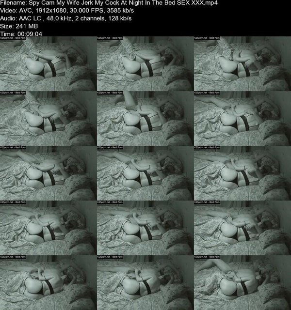 Spy Cam My Wife Jerk My Cock At Night In The Bed 2