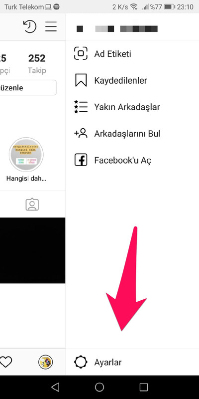 instagram profil ayarlari