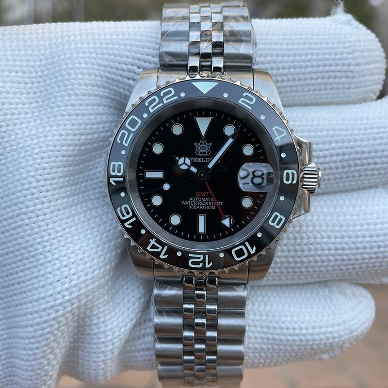 Steeldive SD1993 Black Sub GMT 300M Automatic Diver Watch photo 6