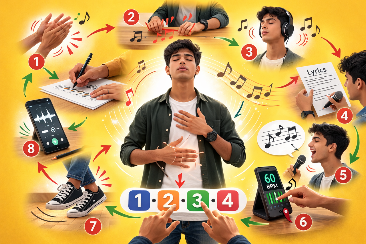 Rhythm and timing practice illustration