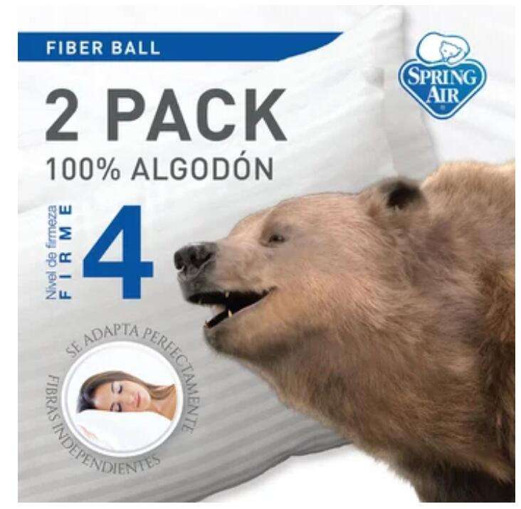 Linio: Paquete De Almohadas Spring Air 2 Pack 100% Algodón 
