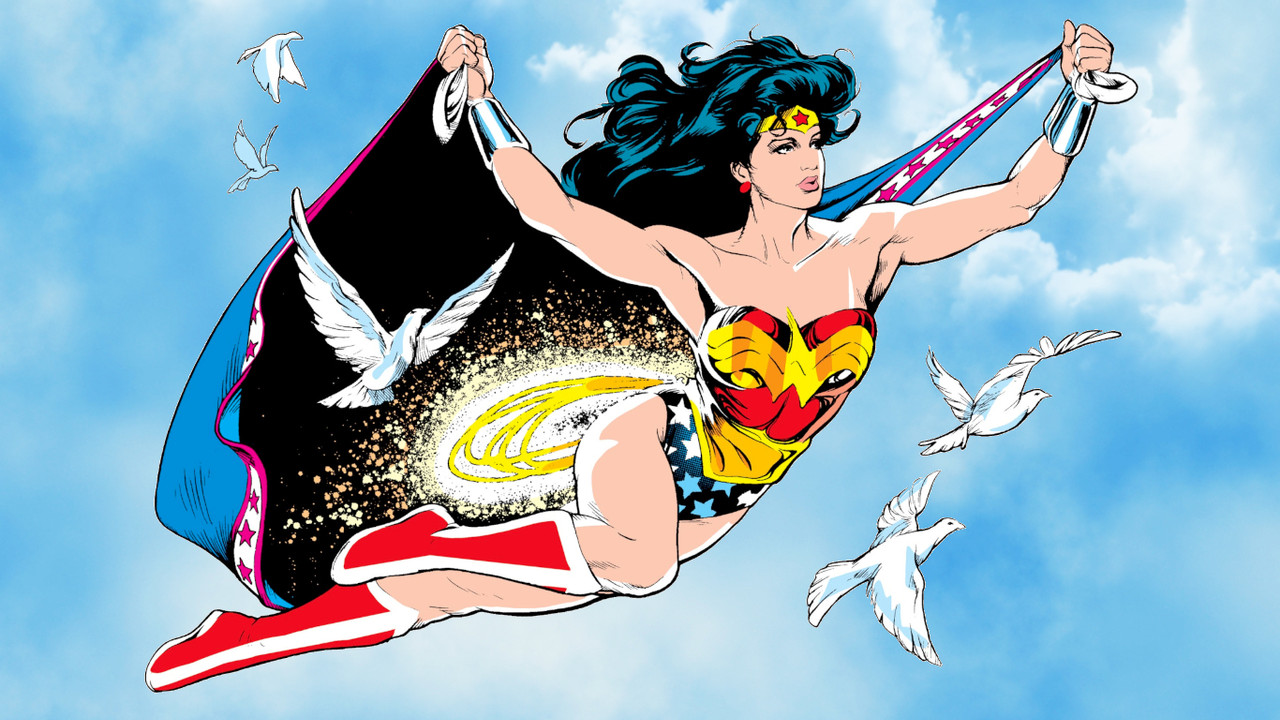 Wonder Woman in sky by Hughes