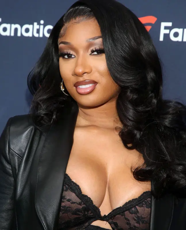 Sexy-Megan-Thee-Stallion-Cleavage-and-See-Through-Dress-celebmasta