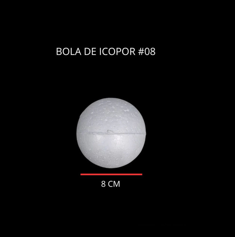 Bolas de icopor #8 espuma esfera para manualidades 6pz
