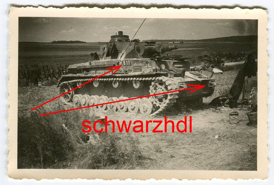 Foto Panzer IV zerstört in Frankreich mit Kennun