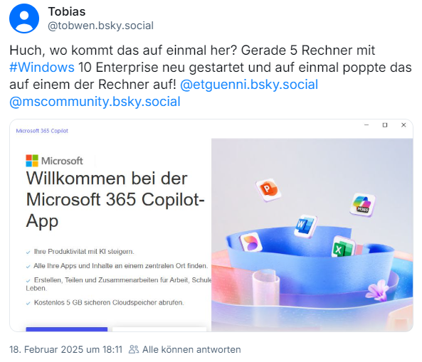 Windows CoPilot-Meldung