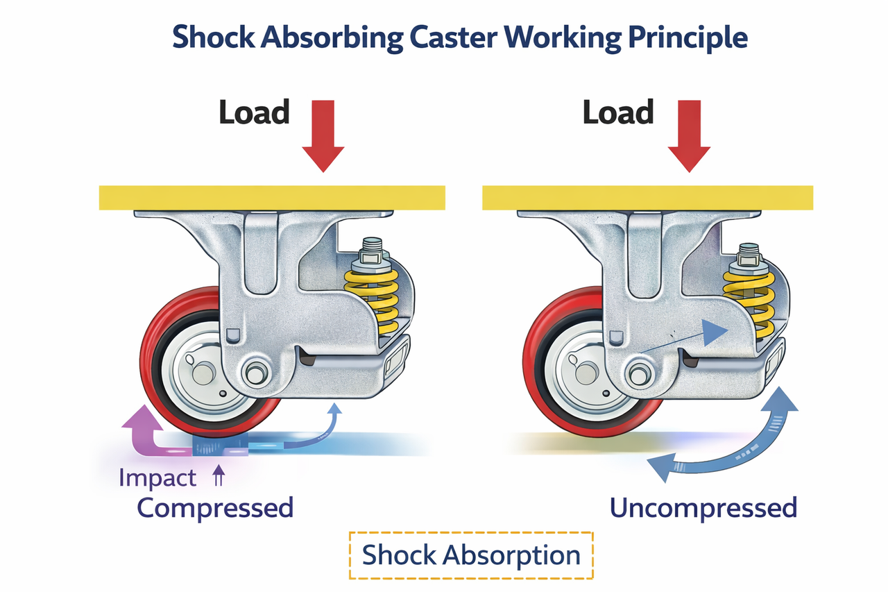 spring loaded caster manufacture visualization
