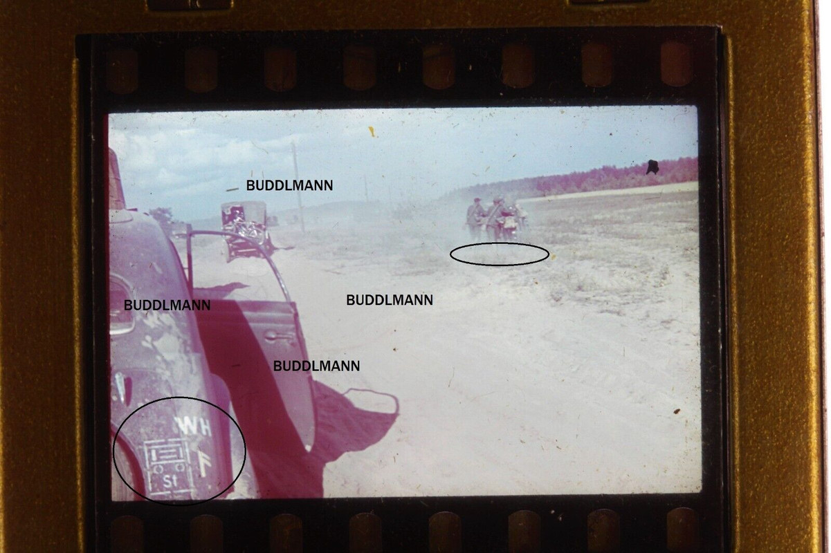 Farbdia Wehrmacht Vormarsch 10. Infanterie-Division (mot) Truppenkennzeichen