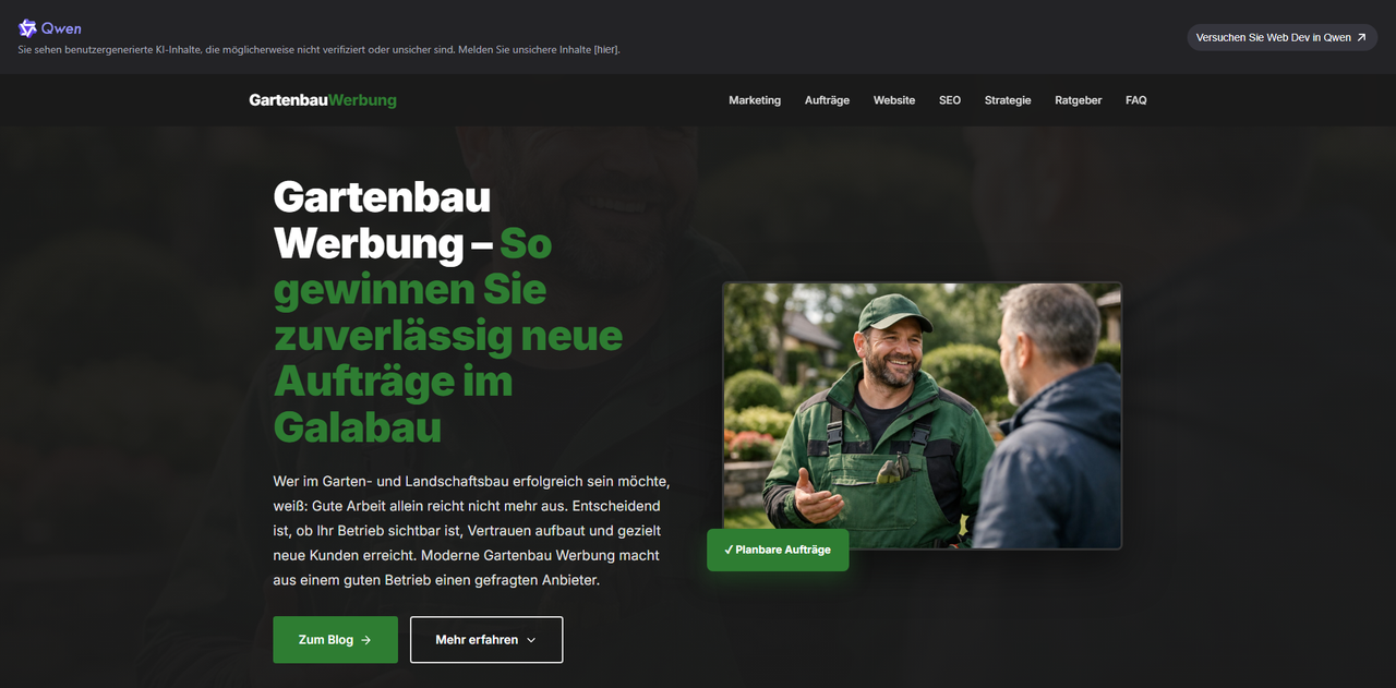 Gartenbau Werbung