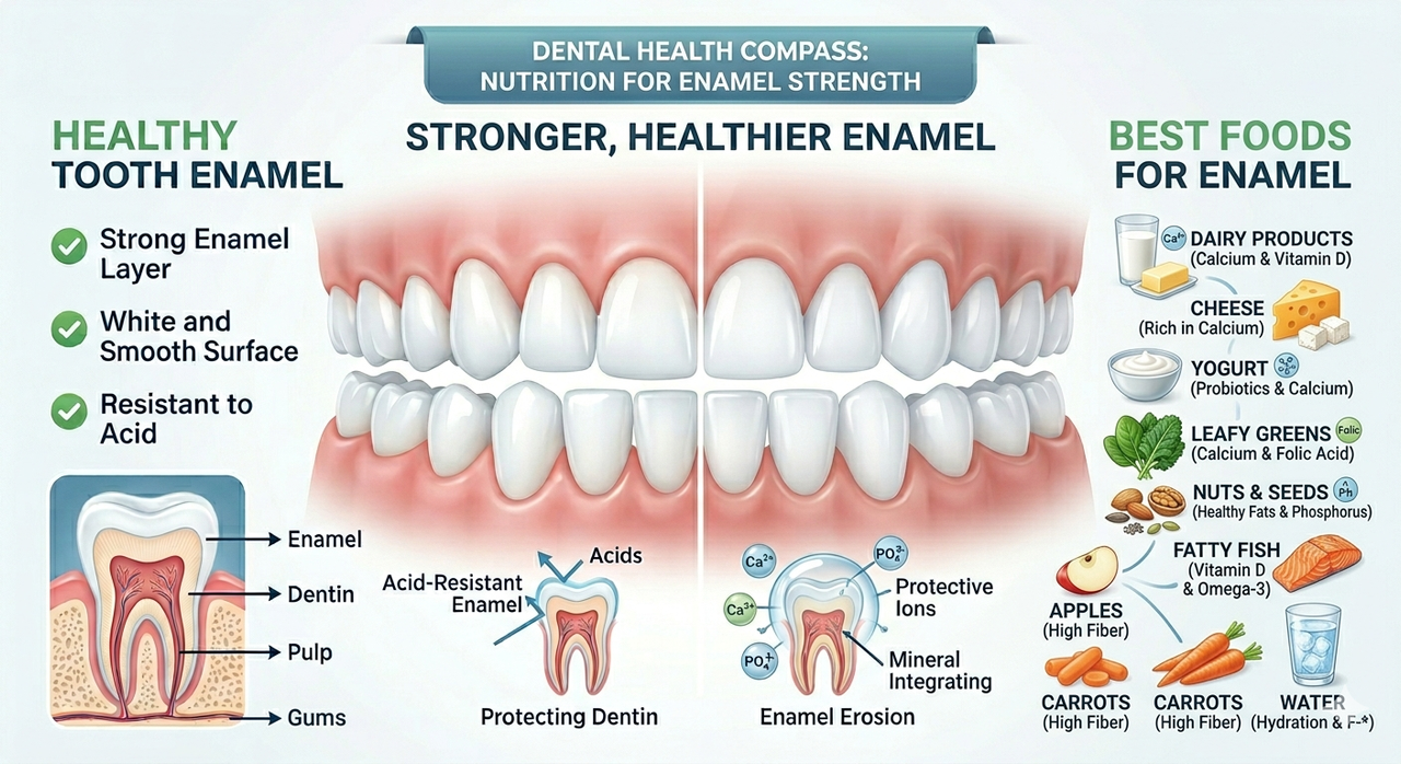 Best Foods That Help Strengthen Tooth Enamel Healthy foods that may help strengthen and protect tooth enamel
