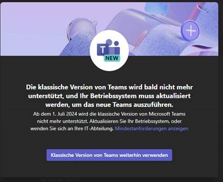 Ablösung Teams 1.x-Client