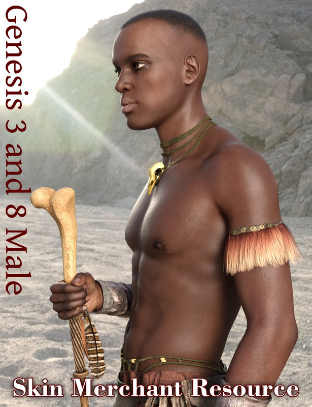 Dark Skin Texture Merchant Resource for Genesis 3 and 8 Male