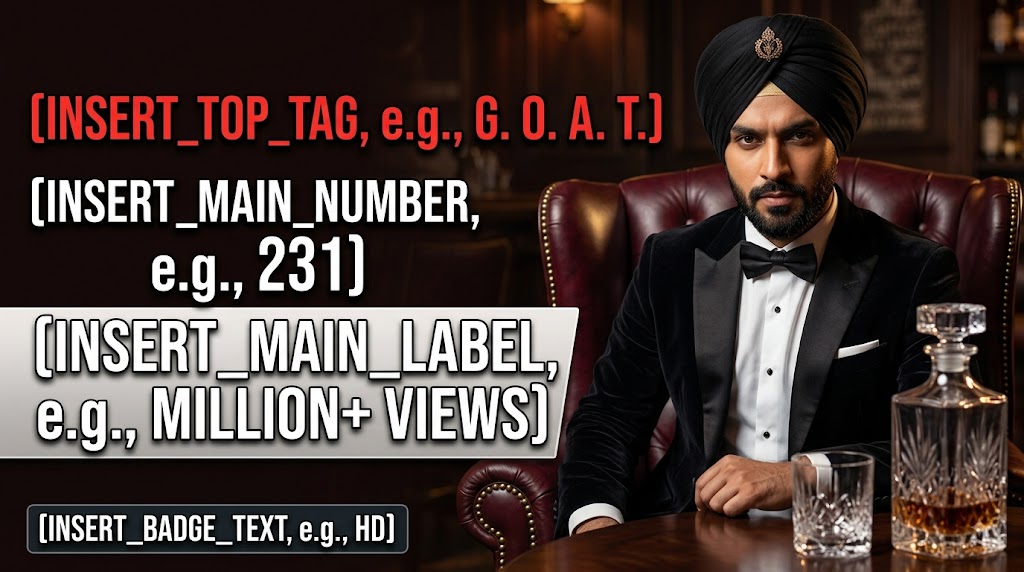 AI-generated example result for the youtube-thumbnail prompt: Music YouTube Thumbnail AI Prompt #160 – Single-Scene Composition