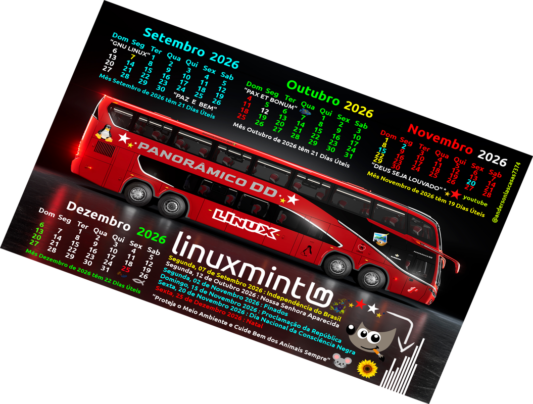 Busscar DD Panoramico NB1 Lateral Direita Calendarios SOND 2026 Extra Shear Rot Image Magick LINUX