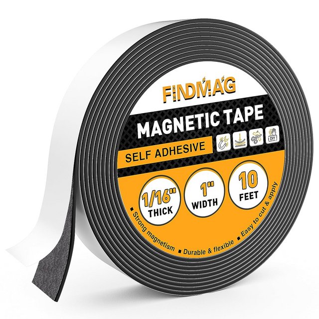 Magnetic Strip Tape 10Ft Flexible Roll Adhesive Backed Magnet Strong Sticky  Back