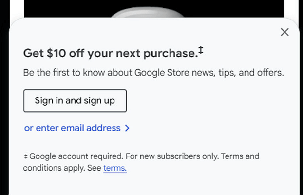 Get a Free  Google Store Credit for Newsletter Signup