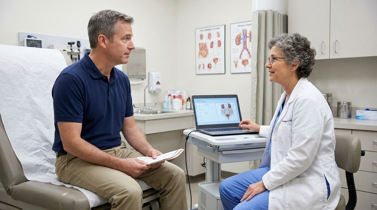 Врач обсуждает результаты с пациентом