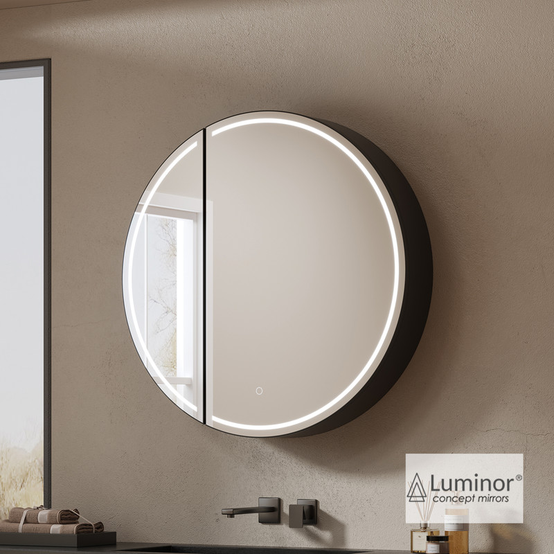 Καθρέπτης Μπάνιου Root Φ70 Luminor με κρυφό ντουλάπι