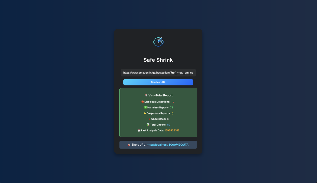 URL Shortener Screenshot
