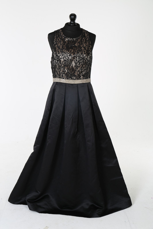 Black Ballgown with Gold Embroidery - Adult 14