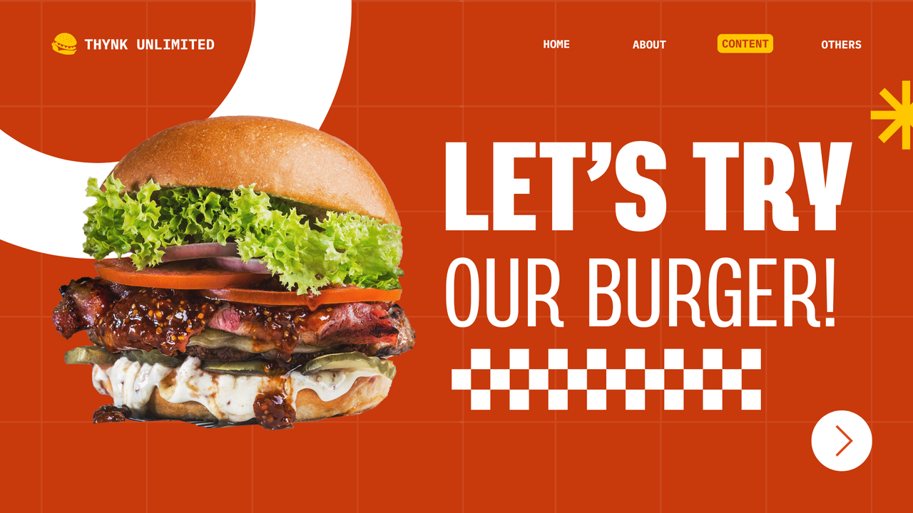 Red and White Modern Burger Presentation