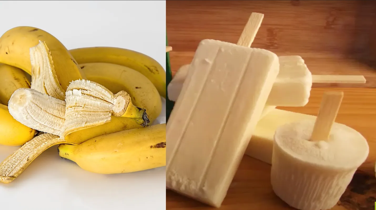Prepara unas paletas heladas con plátanos maduros, un postre delicioso