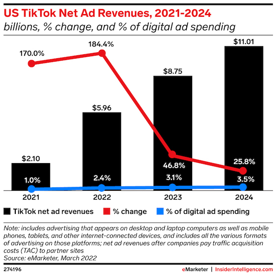 tIKtOK AD REVENUE