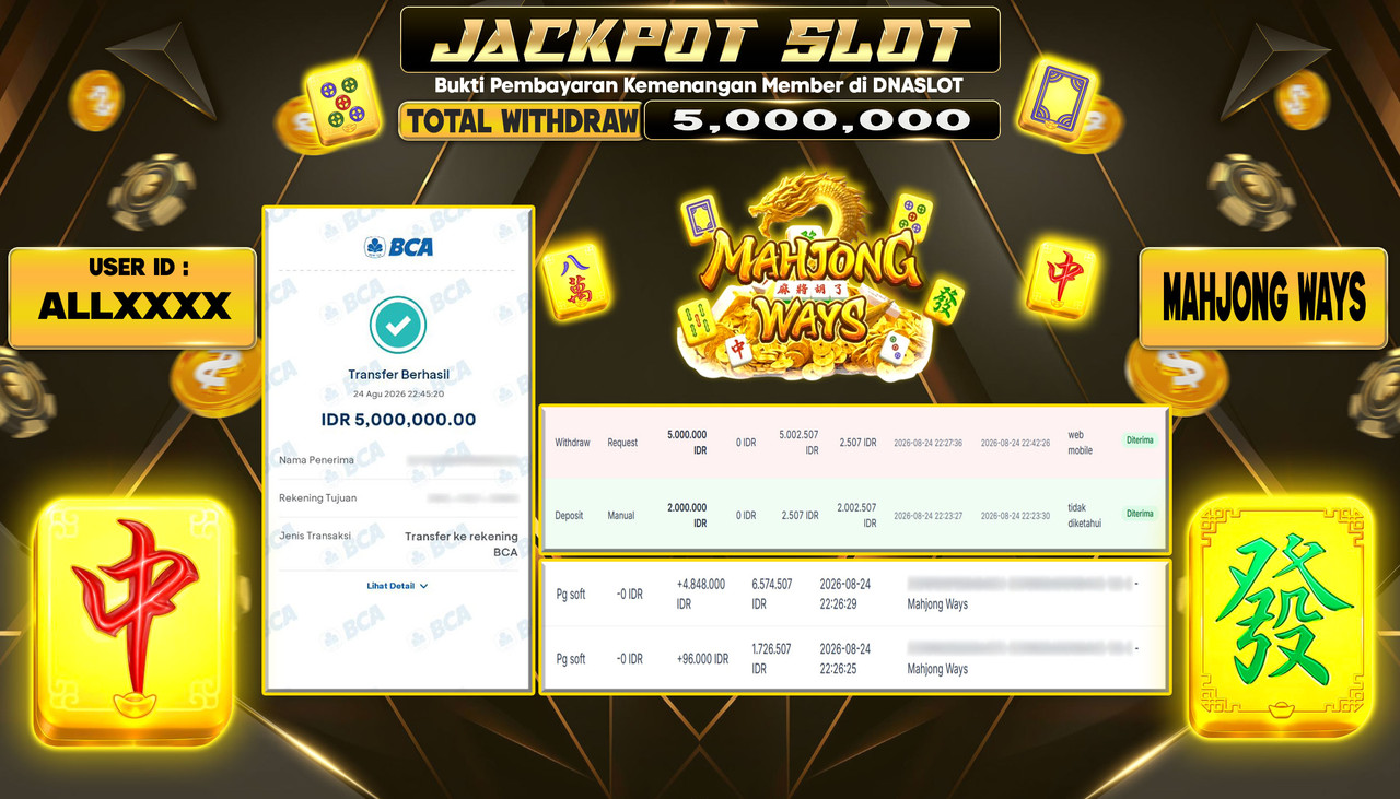 JACKPOT SLOT MAHJONG WAYS 1  24 AGUSTUS 2026