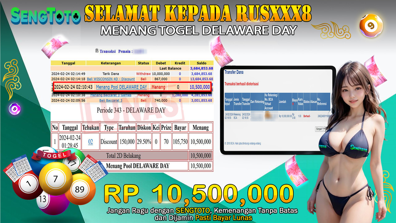 BUKTI PEMBAYARAN TOGEL DELAWARE DAY