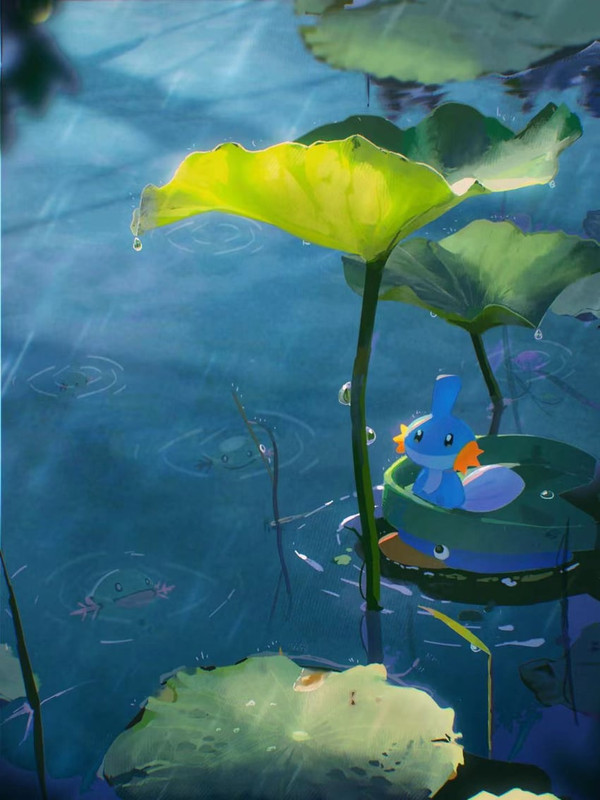 mudkip-wooper-and-lotad-pokemon-drawn-by