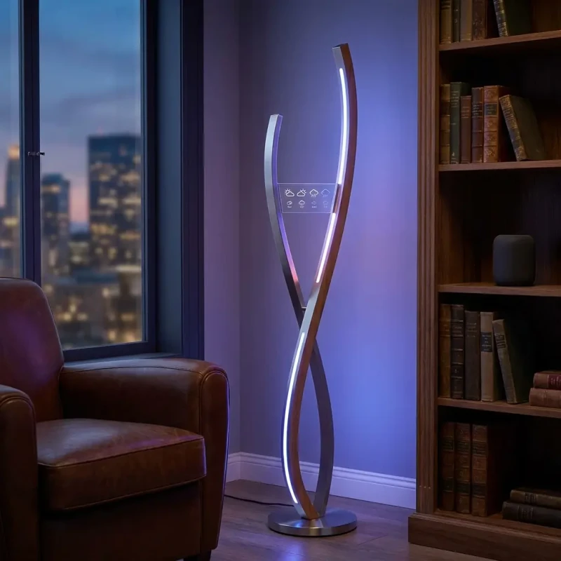 Futuristic Helix Tech Smart Floor Lamp