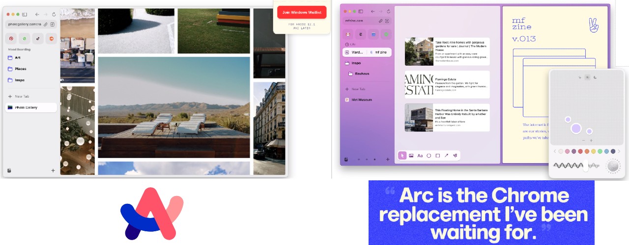 Arc Browser - macOS & iOS - immagini di esempio