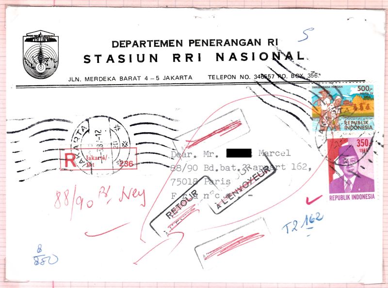 QSL RRI JAKARTA (INDONESIE) QSL-RRI-JAKARTA-1987-enveloppe