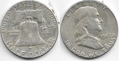 Franklin Half Dollar, 1963 Half-dollar-1963-12-57gr