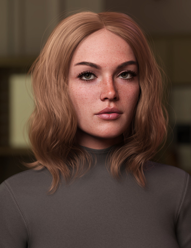 Medium Long Curly Style Hair for Genesis 9