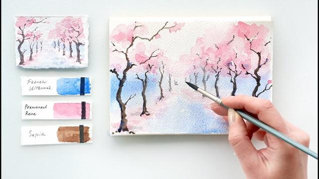How to paint Cherry Blossom in Watercolor step by step guide to aquarelle FLOWERS How to paint Cherry Blossom in Watercolor step by step guide to aquarelle FLOWERS