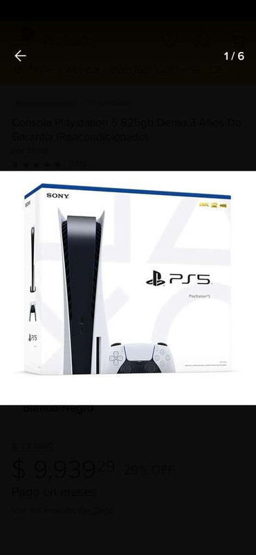 Mercado Libre Playstation 5 (REACONDICIONADA) 3 años de garantía 