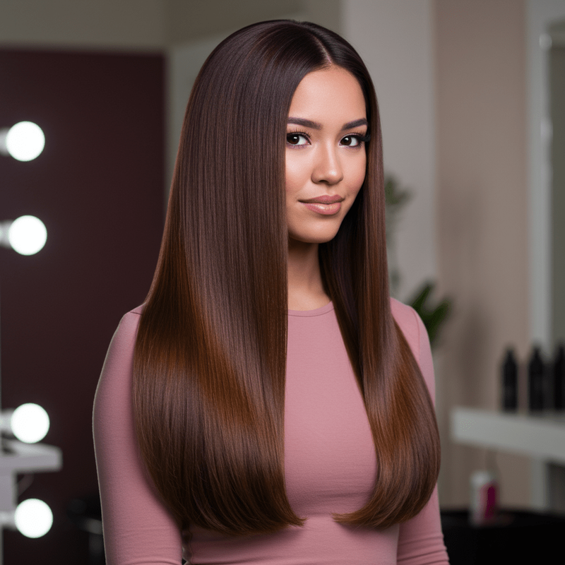 Mujer con cabello dañado
