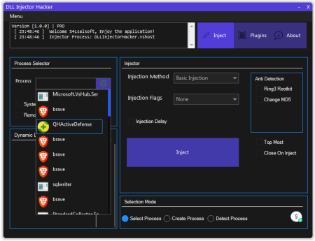 DLL Injector Hacker 1.6.4.5